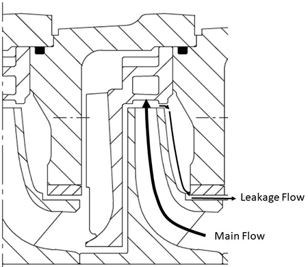 IMAGE 8: Leakage path through the pump  wear ring