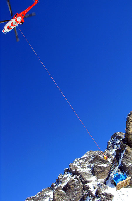 Image 2: A BB1-type pump performing water transfer service airlifted for installation at the high-altitude pumping station