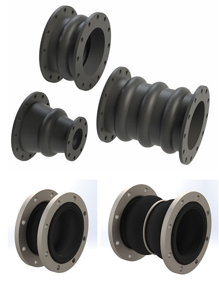 Spool types (top), single sphere (bottom left), double sphere (bottom right)