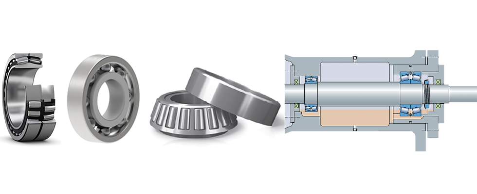 IMAGE 4: Rolling element bearings (left and middle) and pump bearing housing (right)