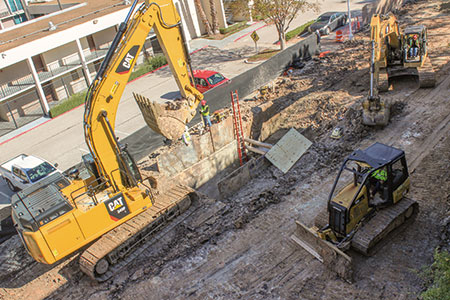 City of Houston underground detention system installation