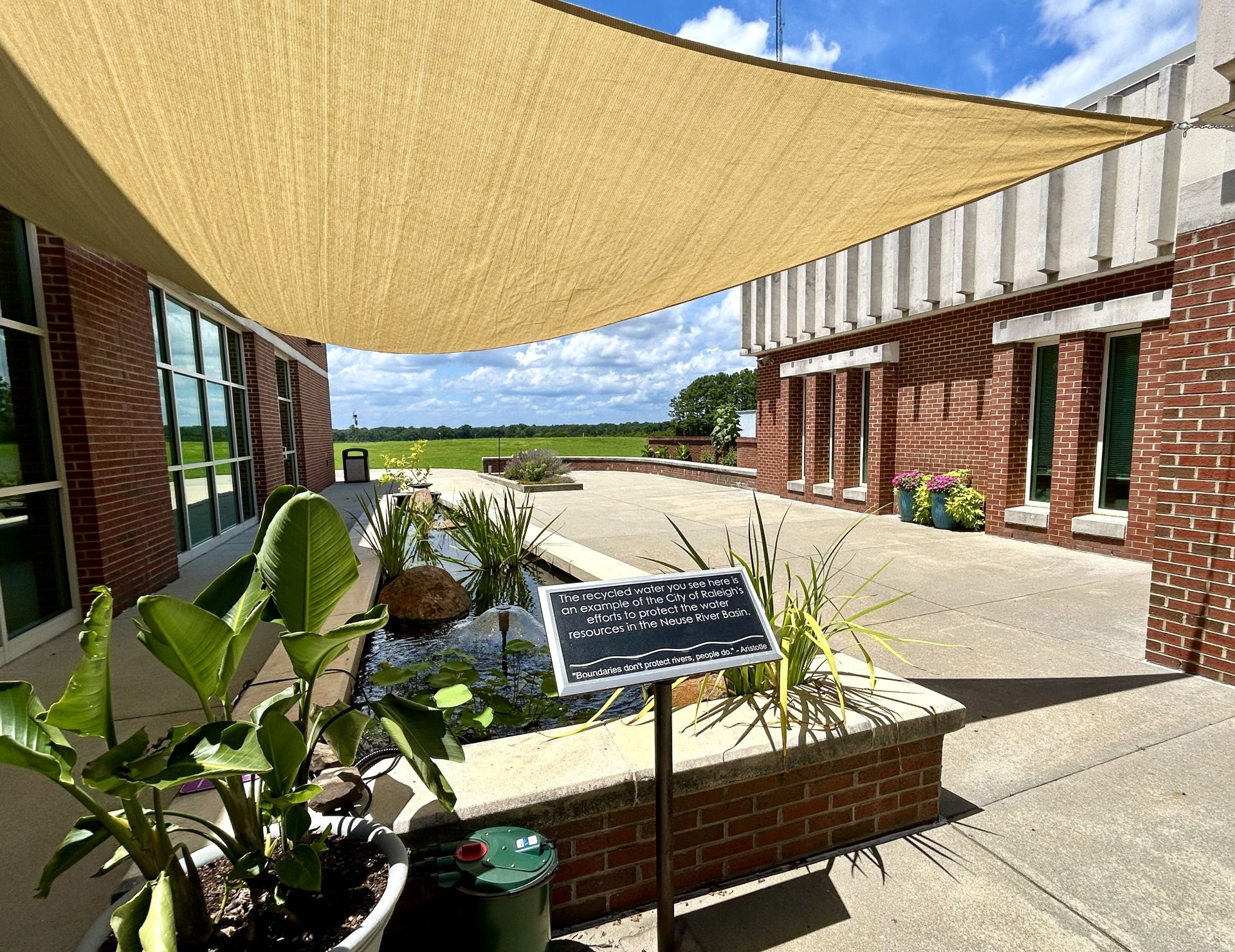 The Neuse River Resource Recovery Facility in Raleigh, North Carolina, recycled water pond.