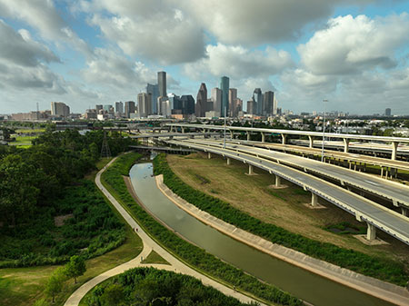 IMAGE 2: The Buffalo Bayou below the Houston skyline (Image credit: A Beautiful World - stock.adobe.com)