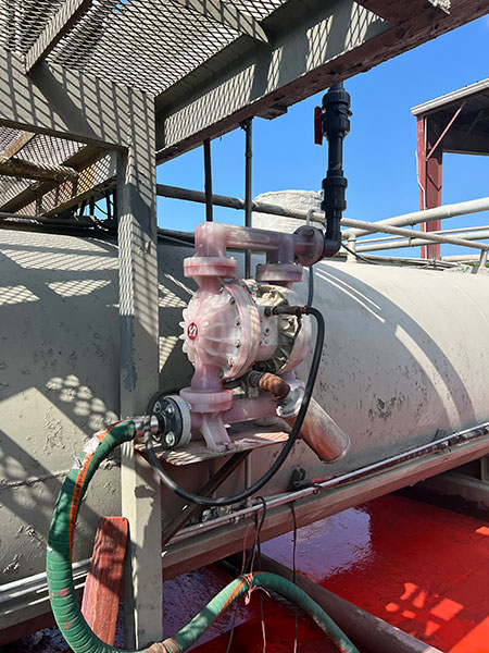 IMAGE 2: Fire retardant treatment for wood using a 2-inch AODD pump 