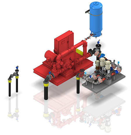 IMAGE 3: Mechanical assembly for an industrial booster station 