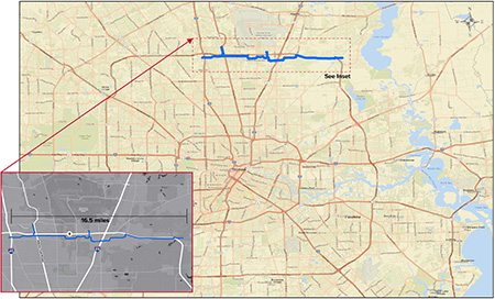 Map of the 16.5 mile NETL (Images courtesy of Lockwood, Andrews & Newnam, Inc.)