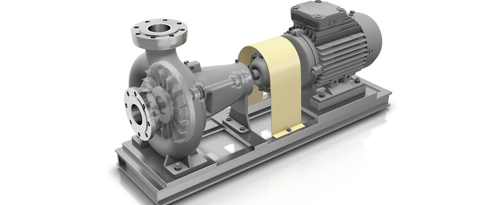 IMAGE 1: Example of electric motor and centrifugal pump used in water and wastewater applications (Images courtesy of Schaeffler Group)