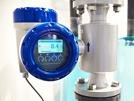 IMAGE 2: An electromagnetic flow meter measuring the flow rate on a water pipe