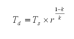 theoretical discharge temperature equation