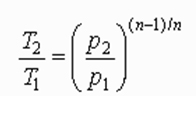 theoretical temperature rise equation based on polytropic compression