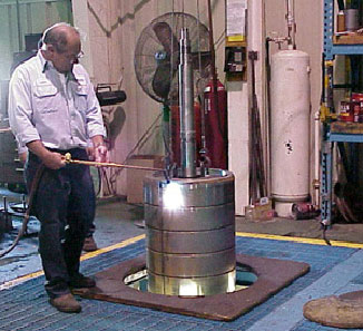 Vertical assembly of a multistage barrel pump