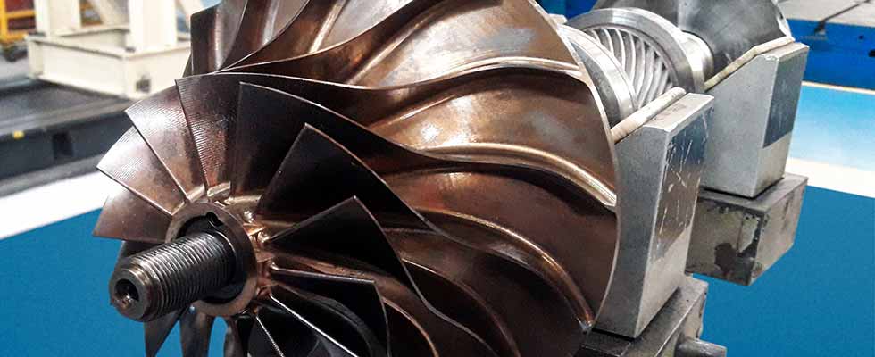 The complex impeller geometry was recreated using digital modeling.