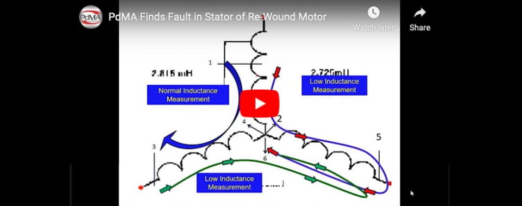 PdMA Troubleshooting Fault in Stator of Rewound Motor Video