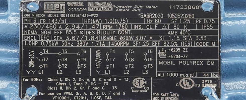 How To Read An Electric Motor Nameplate