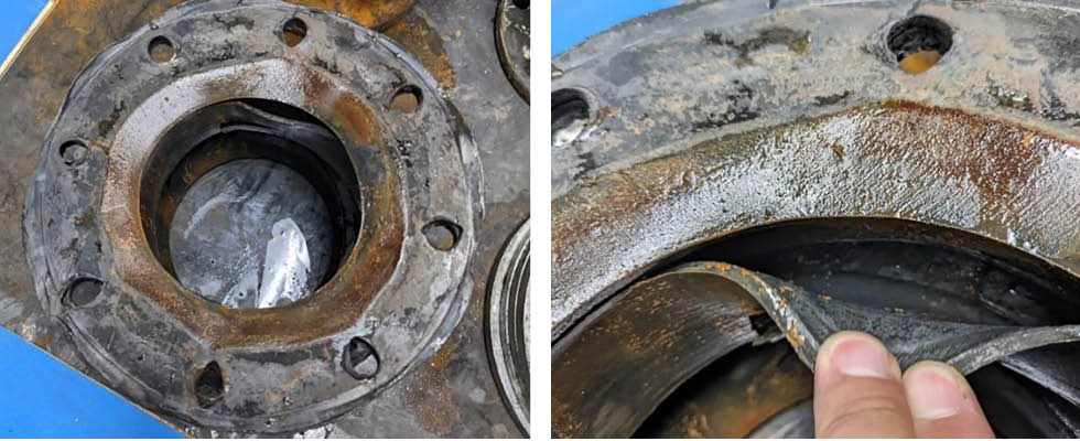 Joint failure—rubber tube delamination after exposing to water at 225 psi system pressure and 225 F (Images courtesy of Garlock)