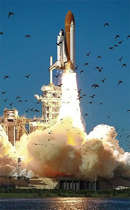 IMAGE 1: Space shuttle Challenger takeoff (Images courtesy of Fluid Sealing Association)