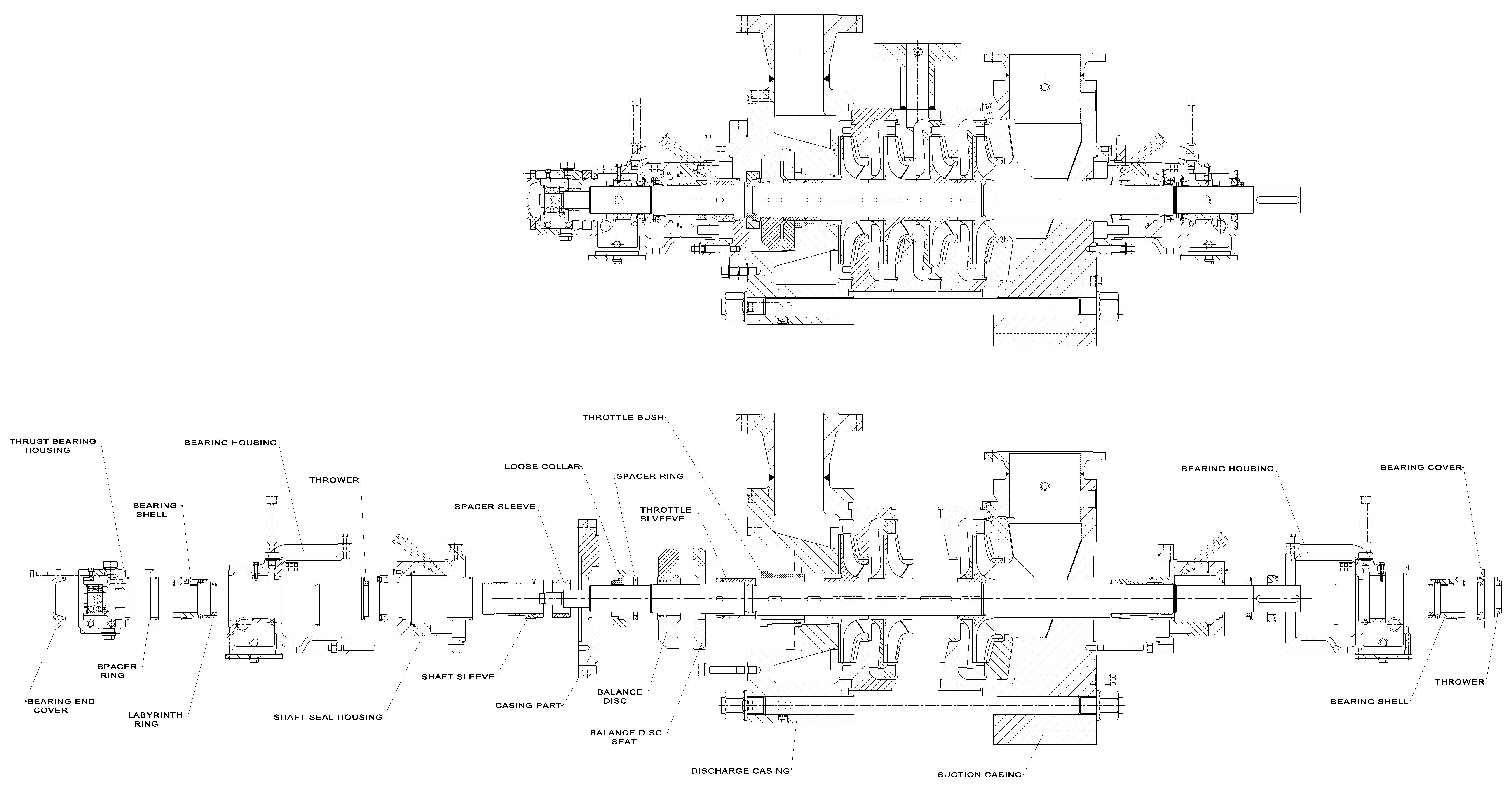 IMAGE 6: Exploded view of a multistage pump