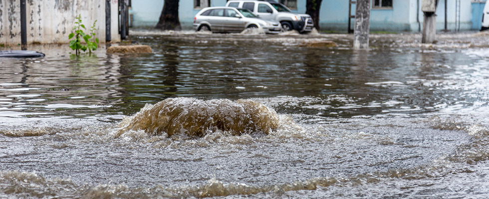 Sewage overflow that could have been prevented with separated systems.