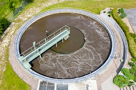 IMAGE 1: A typical clarifier tank at a wastewater treatment plant for primary and secondary solids settling (Images courtesy of Pentair)