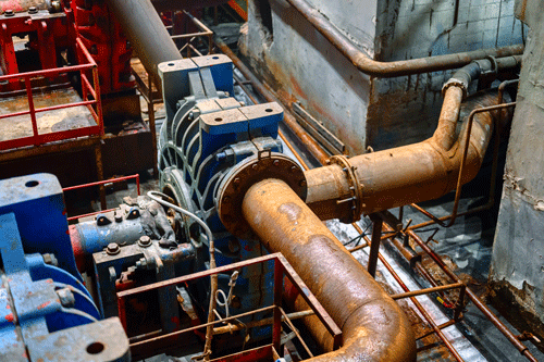 Worn dredge pump showing the impact of abrasives