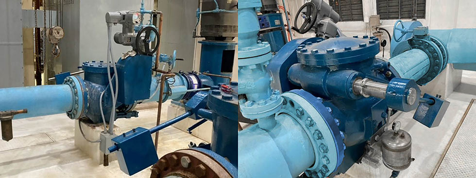 12-inch pump control valve (check valve, torque unit and electric actuator) in a water treatment facility on the  East Coast