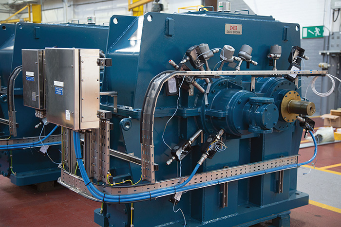 A high-speed gearbox ready for delivery to a pump original equipment manufacturer