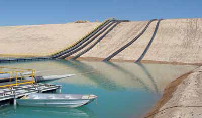 All pump systems are installed and the barge readied for operations in the mine