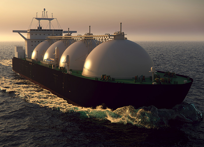 Gas Tanker on the Ocean