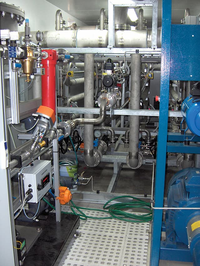 Image 1. Inside view of the sludge container. Pictured on the left is instrumentation in front of the ozone generator. (Courtesy of Xylem)