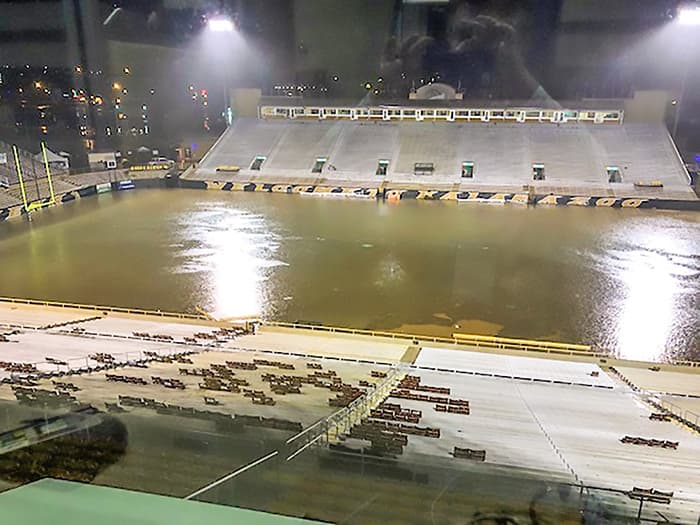 stadium flooded