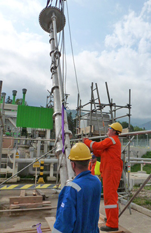 lifting pump into place