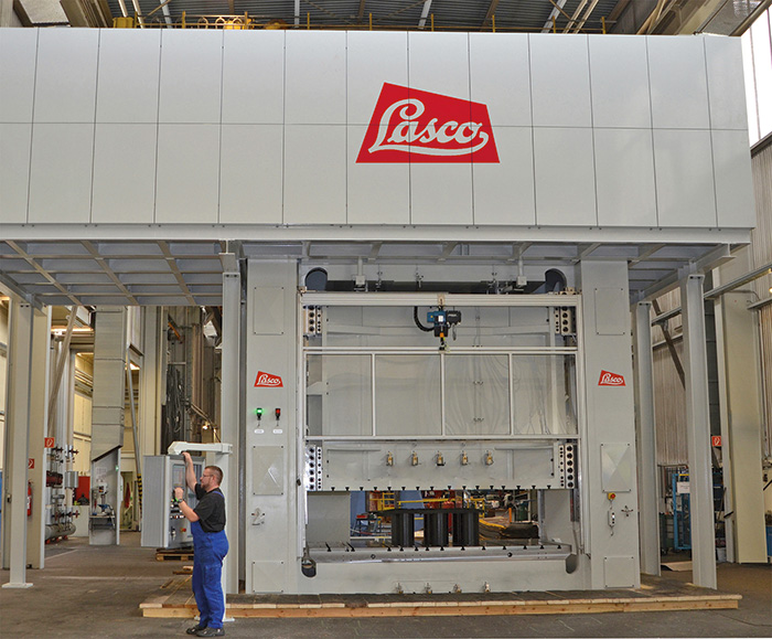 The servo-electric pump control for presses, developed by Lasco Umformtechnik GmbH in Coburg, uses far less energy than conventional valve control systems, often well into the double-digit range, according to this press builder. 