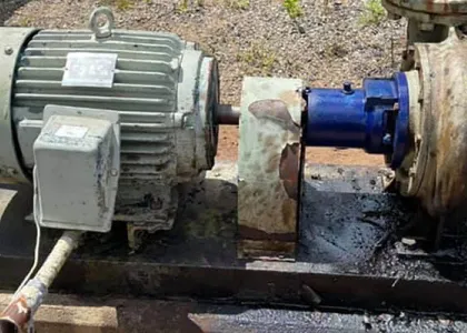 Pump pulled from “bone yard” before and after installation