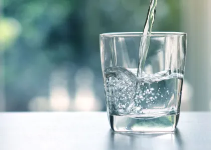 drinking water glass