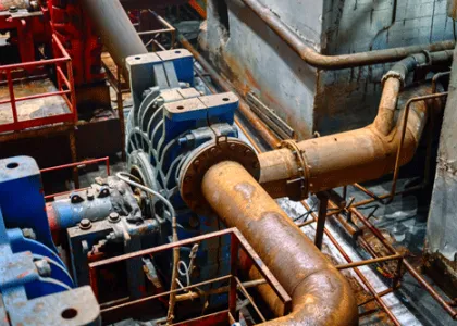 Worn dredge pump showing the impact of abrasives