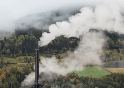 Carbon emissions stock image