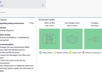 IMAGE 3: An ESA-based monitoring system showing the status of a submerged pump