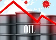 oil decrease coronavirus symbol