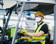 forklift driver wearing ppe