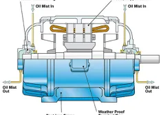 oil mist lubricated electric motor