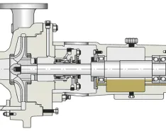 Typical bearing arrangement inside a centrifugal pump