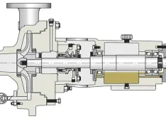 Typical bearing arrangement inside a centrifugal pump