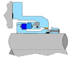 Cross-section view of modern steam turbine gland 