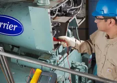 IMAGE 1: HVAC technician testing insulation resistance (Images courtesy of  Fluke Corporation)