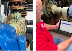 Wireless communication to the data collector makes for safe data collection around rotating components and dangerous machinery.
